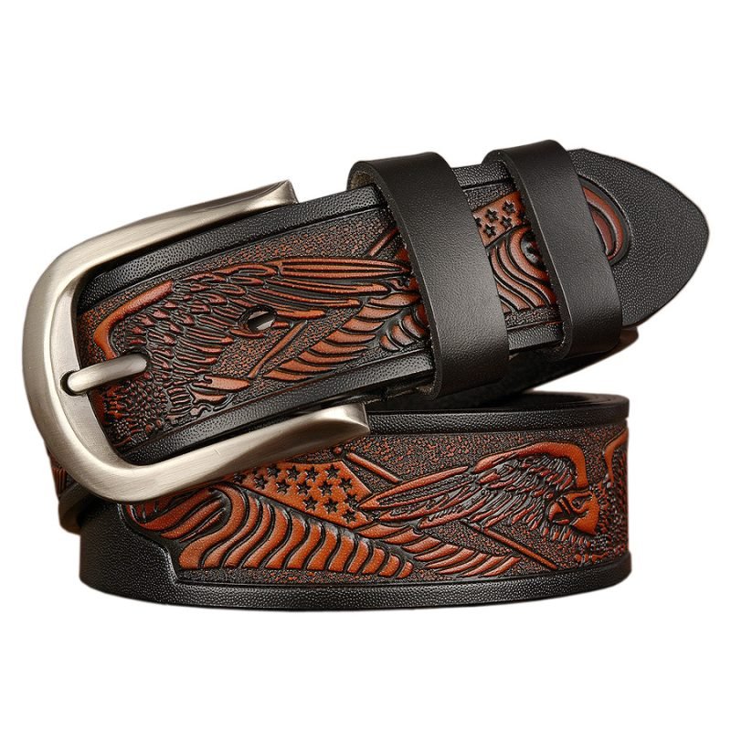 Men's Cut Cowhide Carved Belt | ShopDecimals
