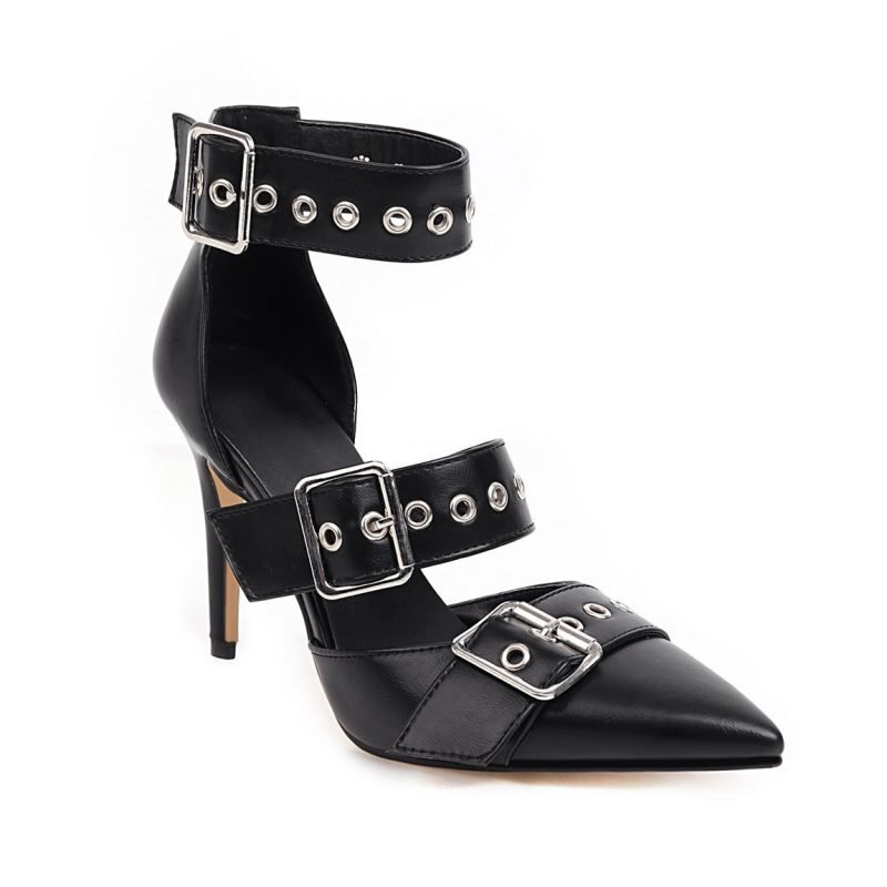 Product Sexy Stiletto Super High Heel Super Large Buckle Strap Hollow Sandals Women | ShopDecimals