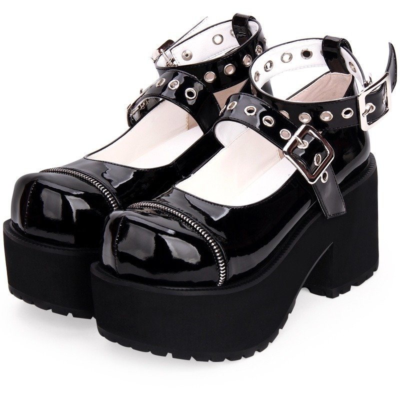 Spring Gothic Lolita shoes high-heeled round toe Sandals | ShopDecimals