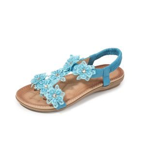 Large Size Sandals Women T-Shaped Flower Women Sandals Beach Sandals | ShopDecimals