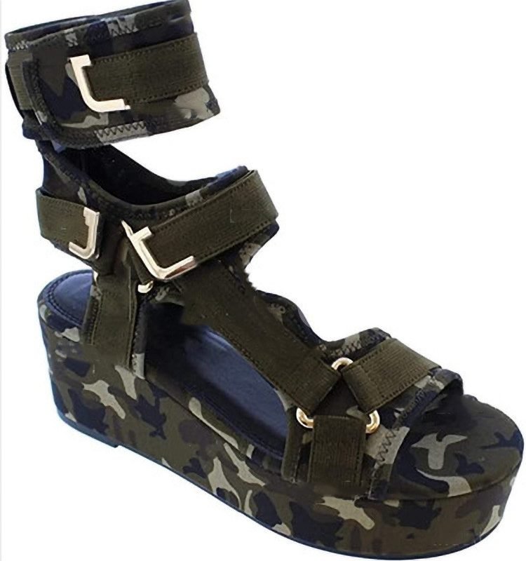 Snake Fish Mouth Wedge Velcro Sandals | ShopDecimals