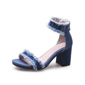 Women's thick heel zipper shallow sandals | ShopDecimals