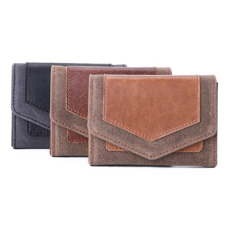 Organ Leather Card Bag Oil Wax Canvas Cowhide | ShopDecimals