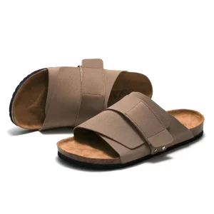 Shopdecimals Men's Cork‑Footbed Suede Slipper Mules – All‑Day Arch Support & Breathable Comfort