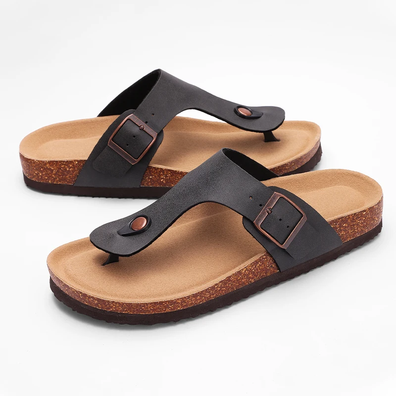 Shopdecimals Women's Cork Flip-Flops – All‑Day Arch Support, Plush Footbed & Slip‑Resistant Rubber Sole