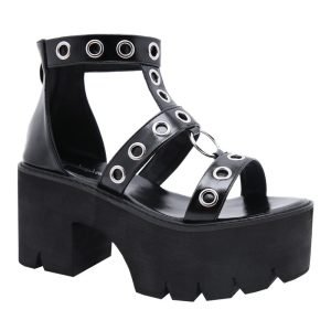 Metal Ring Hollow High-heel Chunky Sandals | ShopDecimals