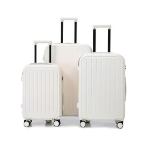 Power‑On Travel: 20‑24‑28″ ABS Spinner Carry‑On with USB Charging Port, Cup Holder & 360° Wheels – Shopdecimals Waterproof Luggage