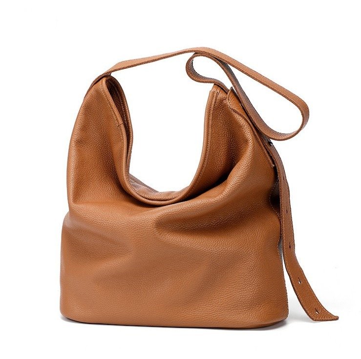 The First Layer Of Cowhide Simple All-match Bucket Bag Shoulder Messenger Leather | ShopDecimals