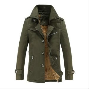 Men's Mid-Length Loose And Velvet Padded Lapel Trench Coat | ShopDecimals