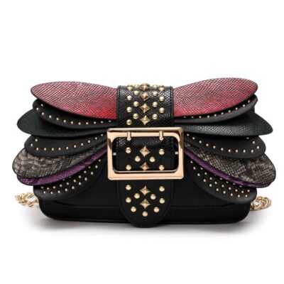 Lightweight Studded Butterfly Wing Shoulder Bag – Holds Essentials in Compact 22×13×9 cm Design – Shopdecimals