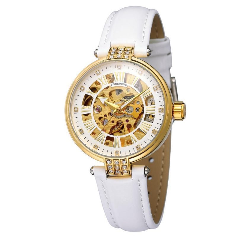 Ladies Fashion Casual Hollow Waterproof Automatic Mechanical Watch | ShopDecimals