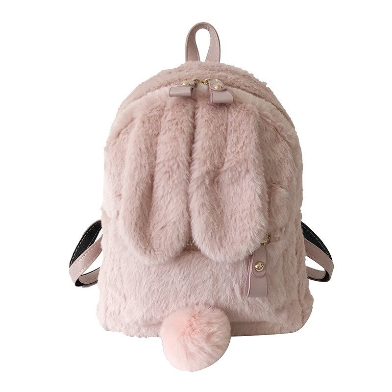 Backpack Plush Bunny Ears Backpack Super Cute Soft Girl | ShopDecimals