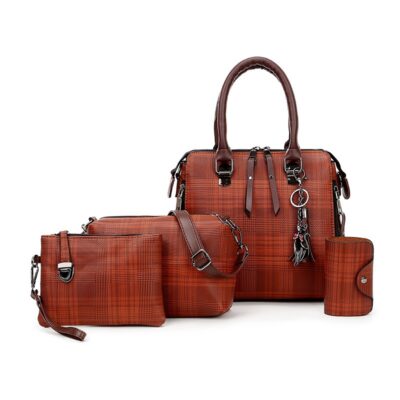 Shopdecimals Women's 4‑Compartment Mother Bag – Lightweight PU Handbag with 5 Color Options for Organized All‑Day Comfort