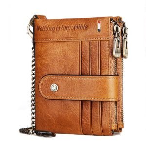 Anti-theft swipe wallet multi-card Crazy Horse leather coin purse | ShopDecimals