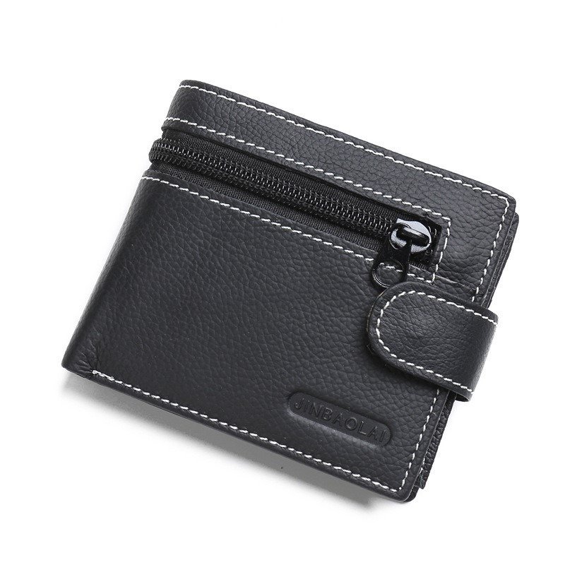 Men's Leather Wallet with Zipper and Buckle | ShopDecimals