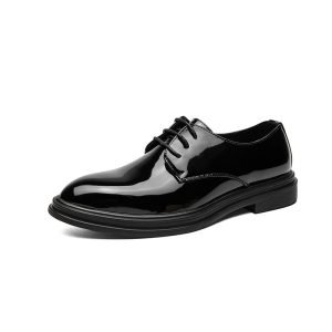 Glossy Pointed Business Leather Shoes Men's British Fashion | ShopDecimals