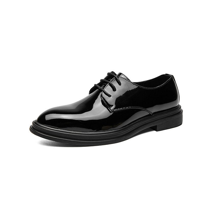 Glossy Pointed Business Leather Shoes Men's British Fashion | ShopDecimals