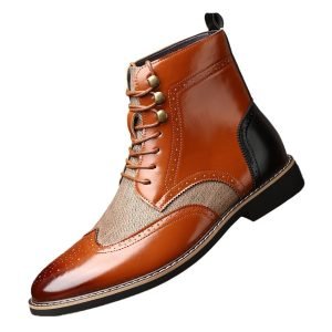 British Men's High Top Color Blocked Leather Shoes | ShopDecimals