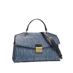 Blue With Snake Texture Handbags Women's High Sense | ShopDecimals
