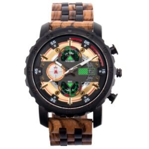Multifunctional Luminous Large Dial Wood Table Watch | ShopDecimals