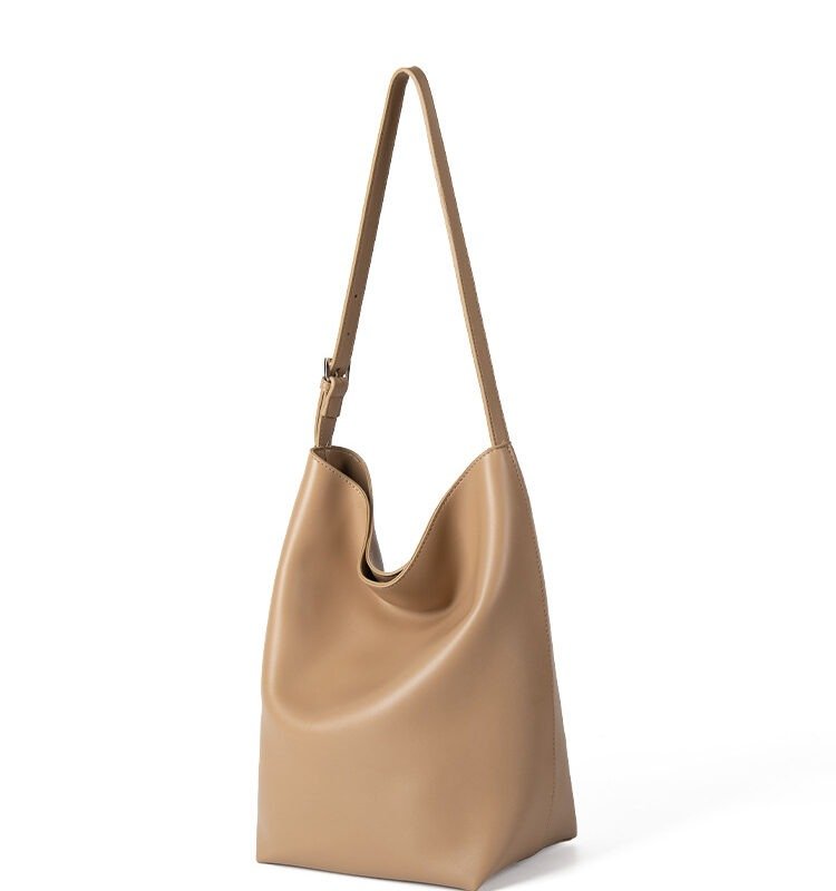 Large-capacity Bucket Solid Color Hand-carrying Shoulder Bag | ShopDecimals