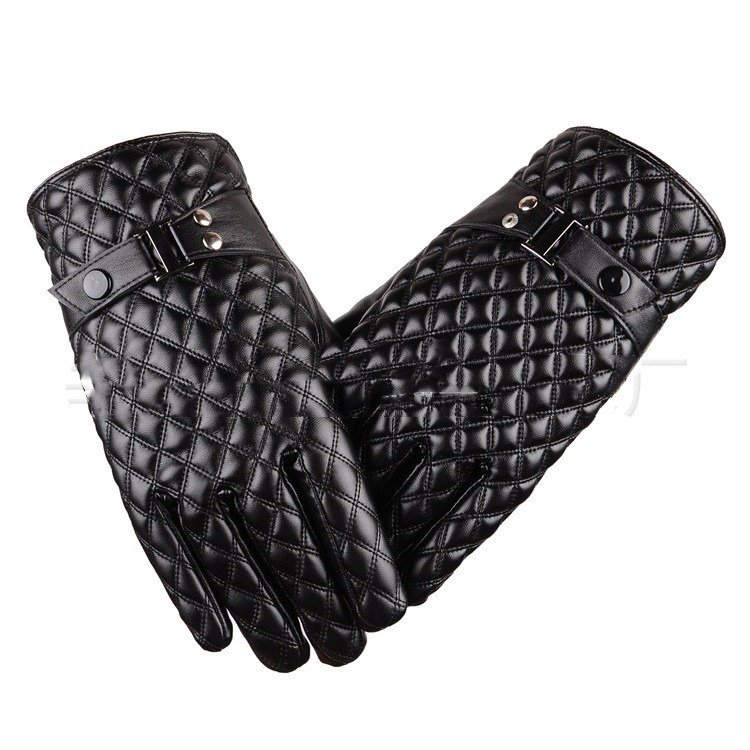 Simulation Leather Embroidered Glove Touch Screen Plus Drive Tram | ShopDecimals