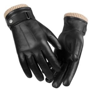 Men's Fleece-lined Windproof Winter Sheepskin Warm Gloves | ShopDecimals