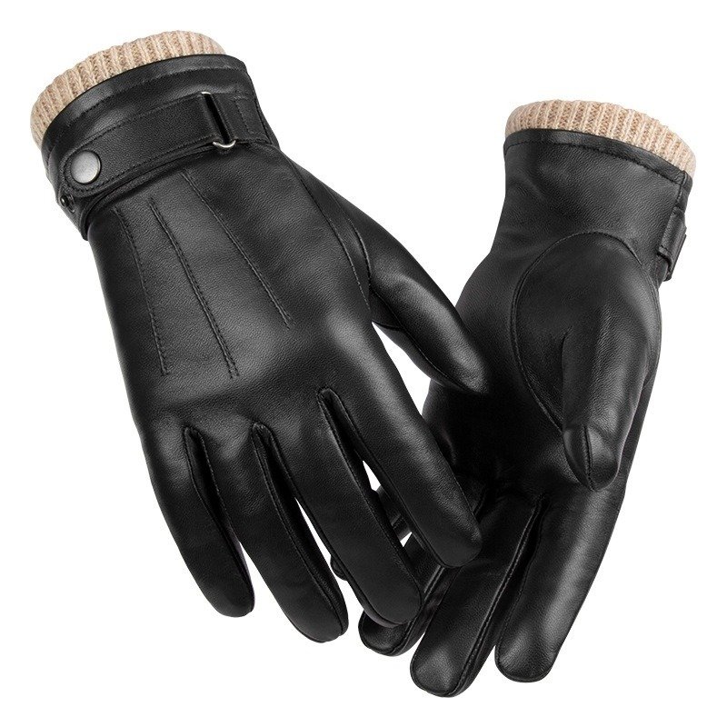 Men's Fleece-lined Windproof Winter Sheepskin Warm Gloves | ShopDecimals