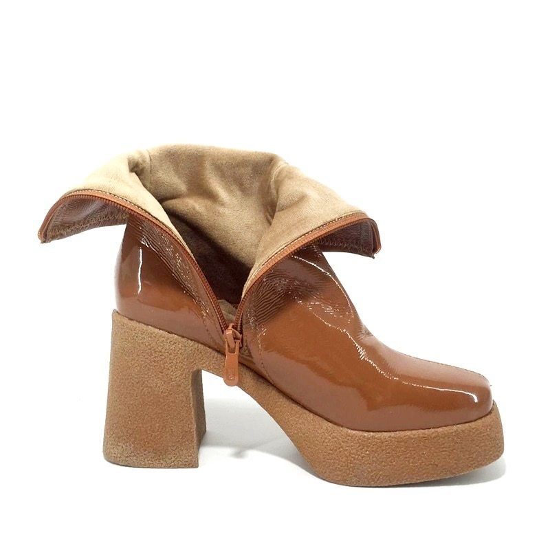 Square Toe Platform Platform High Heel Boots | ShopDecimals