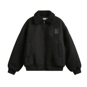 Winter Fur Collar Fleece Woolen American Beaded Design Cotton-padded Coat | ShopDecimals