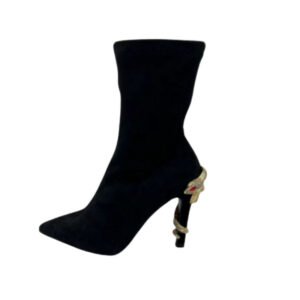 Elevate Height Comfortably with Black Elastic Stiletto Sock Boots – Lightweight 0.7 kg, Mid‑Heel, Full EU Sizes | Shopdecimals