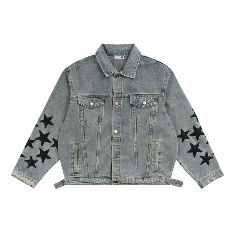 XINGX Veneer Embroidery Stitching Denim Clothes Jacket | ShopDecimals