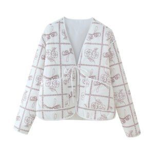 Retro Texture Printed Cotton-padded Jacket Coat | ShopDecimals