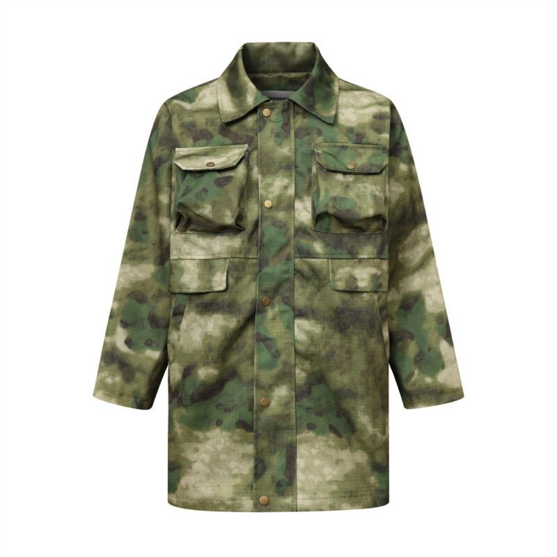 Tactical Camouflage Military Coat Men's European And American Loose Mid-length Jacket | ShopDecimals