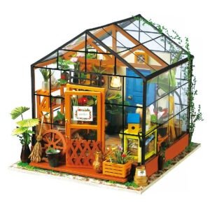 Create a Portable Miniature Garden – DIY Dollhouse Kit with LED Light, Furniture & Glasshouse, Light 0.77 kg, 300×200×100 mm – Shopdecimals