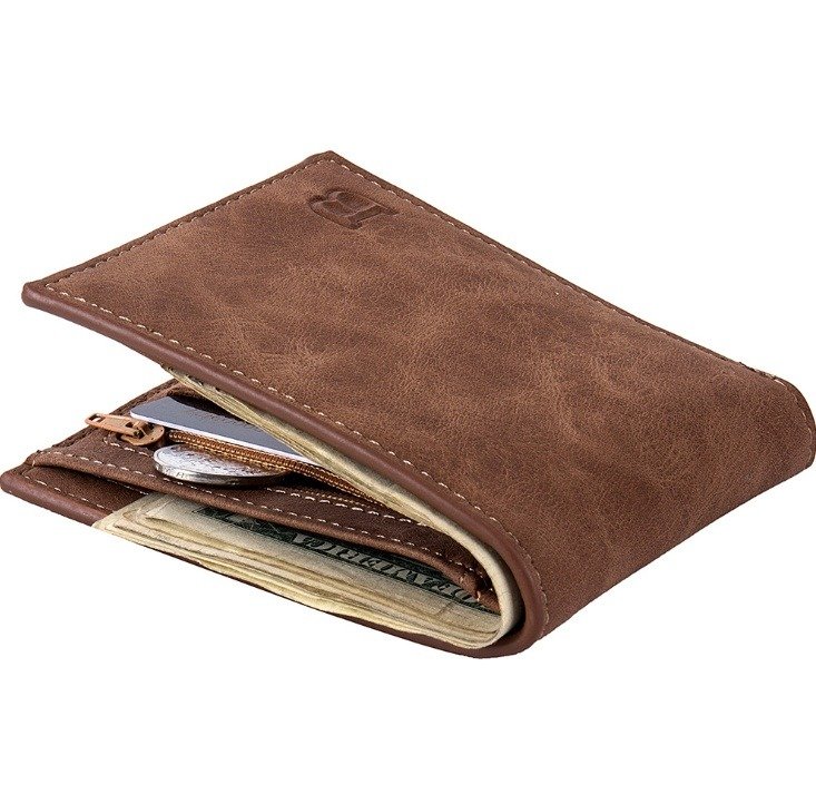 Fashion Mens Wallets with Coin Bag Zipper Small Slim Purse Money Clip Wallet | ShopDecimals