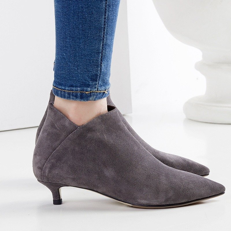 Pointed Toe Stiletto Ankle Leather Top Layer Cowhide | ShopDecimals