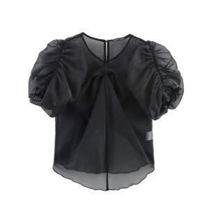 Niche Design Bow Decoration Puff Sleeve Top