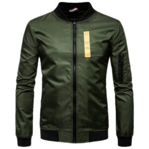 Men's Plus Size Stand Collar Contrast Color Braid Decorative Flight Jacket | ShopDecimals