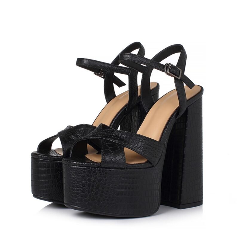 Women's Chunky Heel High Heel Platform Sandals | ShopDecimals