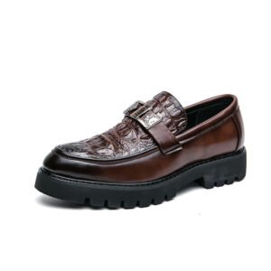 Thick Bottom Slip-on Business Casual Leather Shoes | ShopDecimals
