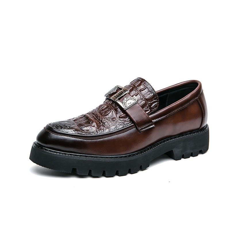 Thick Bottom Slip-on Business Casual Leather Shoes | ShopDecimals