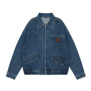 Creative Contrast Color Letter Printing Denim Jacket | ShopDecimals