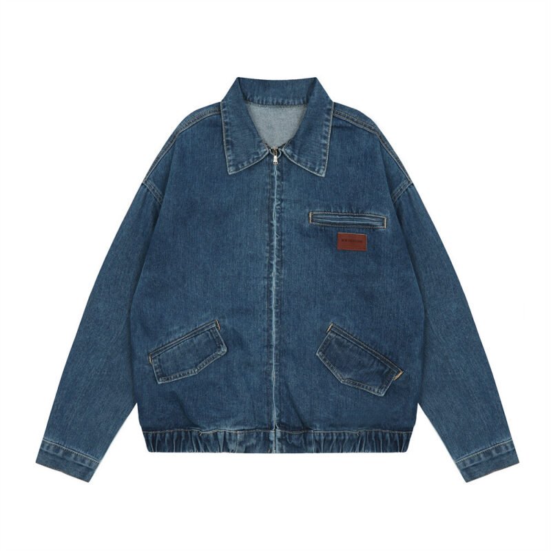 Creative Contrast Color Letter Printing Denim Jacket | ShopDecimals