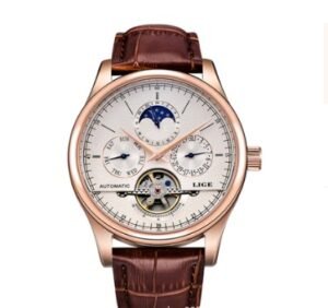 Men's Automatic Mechanical Watch Men's Watch Leather Belt Waterproof Multi-function Sports Watch Tourbillon Watch | ShopDecimals