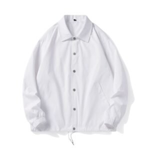 Lightweight Youth Polo-Collar Coat – Warm, Non‑Iron Korean Style in Black, Khaki & White | Shopdecimals