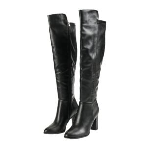 Women's Side Zipper Design Pointed Toe Chunky Heel Long Boots | ShopDecimals