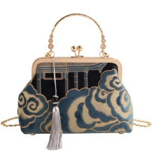 Ultra‑Light Xiangdry Retro Chinese Shoulder Bag – 0.26 kg, Spacious 240×170×100 mm Interior with Laptop Sleeve – Shopdecimals