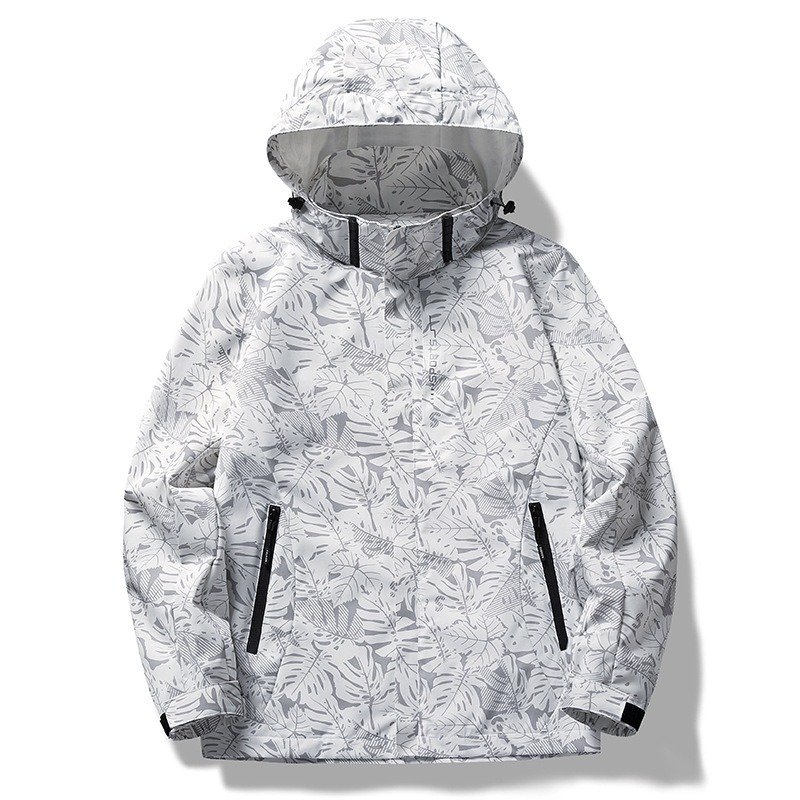 Casual Camouflage Shell Jacket Hooded Color Loose Men | ShopDecimals
