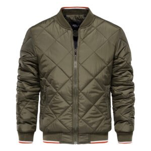 Men's Stand Collar Cotton-padded Jacket Solid Color Casual Cotton-padded Jacket | ShopDecimals